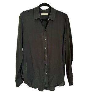 Everlane 100% Silk Black Button Down Shirt, Women's Size 10